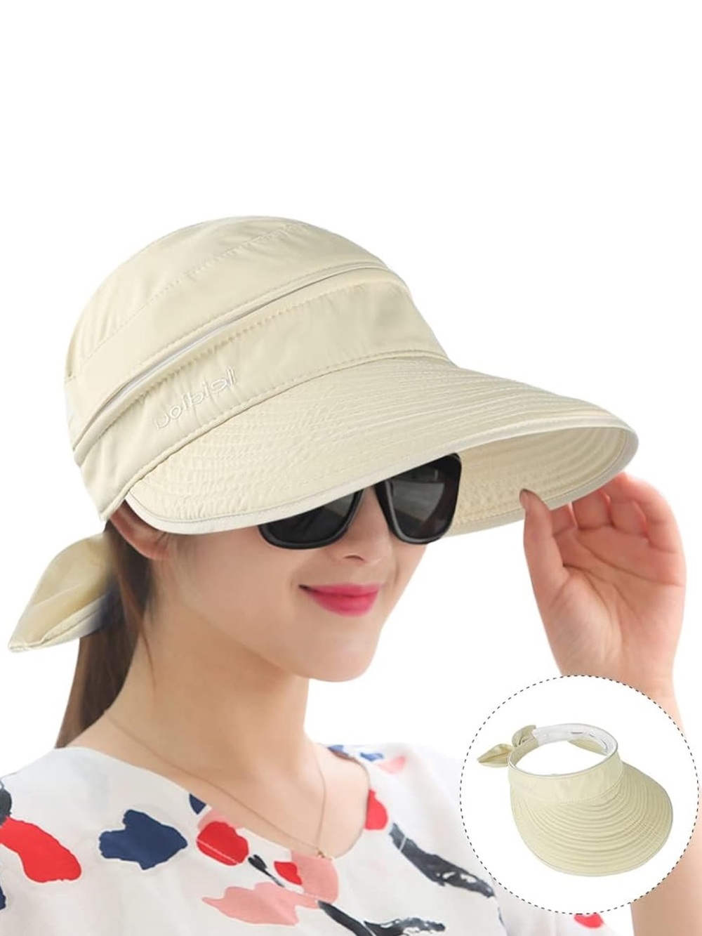 Polo Club Boca Raton Convertible Zip-Off Wide Brim Visor Hat UV Protection NWT